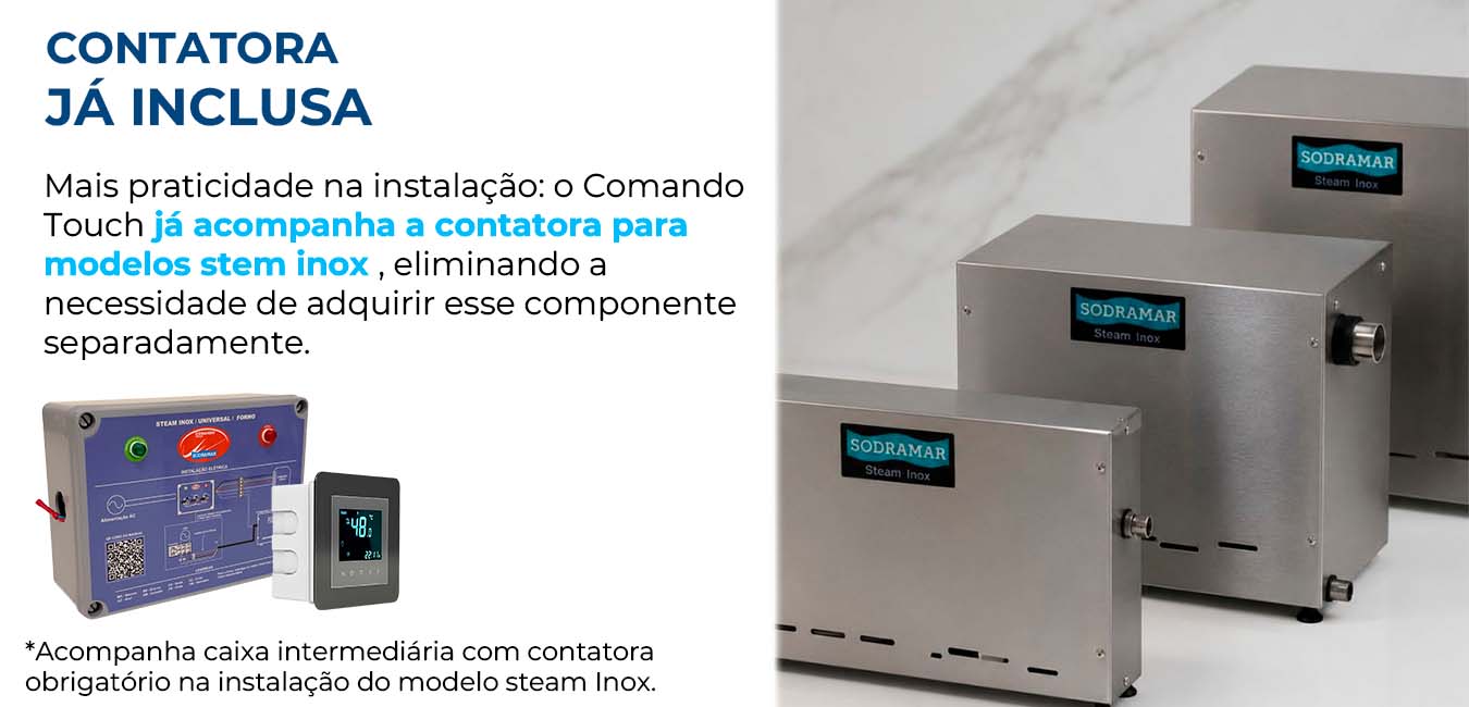 comando touch site gerador de vapor 6