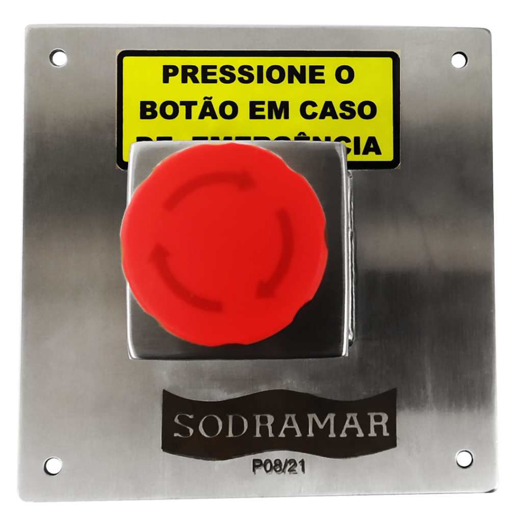 Botão de Segurança em aço Inox de parede