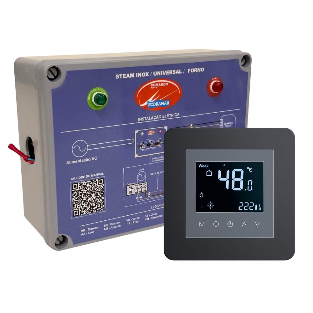 Comando Touch para Sauna a vapor Steam Inox